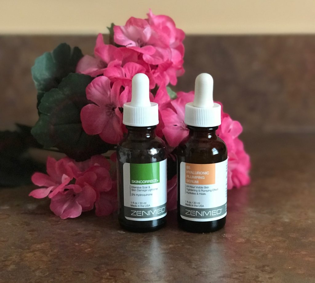 two serums in dropper bottles from Zenmed skincare, neversaydiebeauty.com