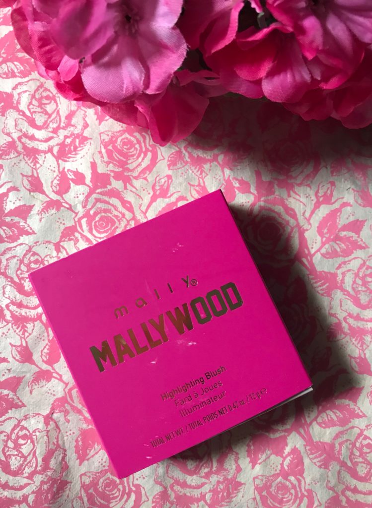 hot pink outer box containing Mally Highlighting Blush, neversaydiebeauty.com