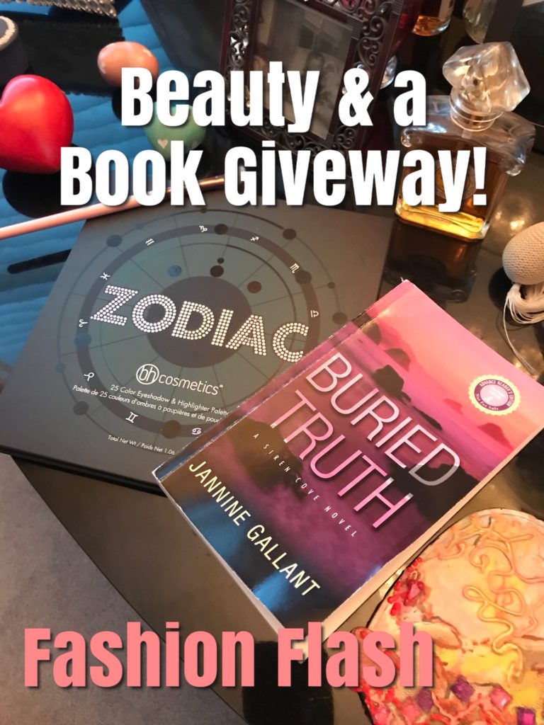 Beauty & A Book giveaway from Fashion Flash w Buried Truth mystery and Zodiac Eyeshadow palette from BH Cosmetics, neversaydiebeauty.com