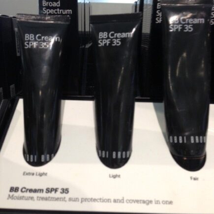 black, plastic tubes of 3 shades of Bobbi Brown BB Cream SPF 35, neversaydiebeauty.com