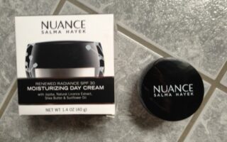 Salma Hayek Nuance Moisturing Day Cream, an affordable moisturizer at the drugstore neversaydiebeauty.com