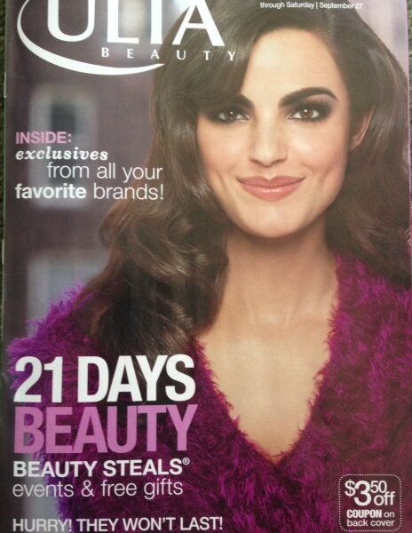 Ulta catalogue announcing 21 Days of Beauty sale event neversaydiebeauty.com @redAllison