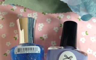 Ciate London Double Bubblgum nail lacquer, PIXEL sheer blue sparkle topper