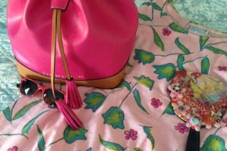 Dooney & Bourke Claremont fuchsia bucket bag