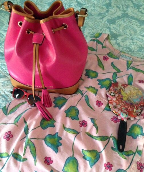 Dooney & Bourke Claremont fuchsia bucket bag