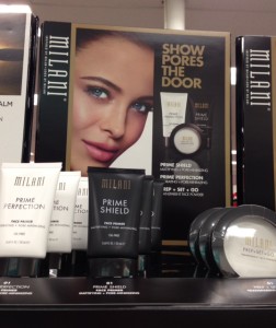 Milani LE display of new pore refining makeup neversaydiebeauty.com @redAllison