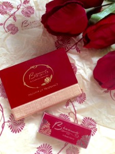 Besame Decades of Fragrance set and Lipstick outer packaging neversaydiebeauty.com @redAllison