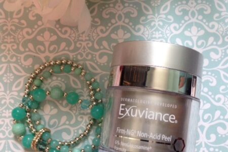 Exuviance Firm-NG6 Non-Acid Peel, a non-irritating glycolic facial peel neversaydiebeauty.com @redAllison