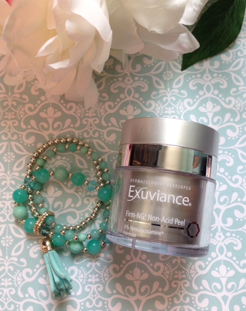 Exuviance Firm-NG6 Non-Acid Peel, a non-irritating glycolic facial peel neversaydiebeauty.com @redAllison