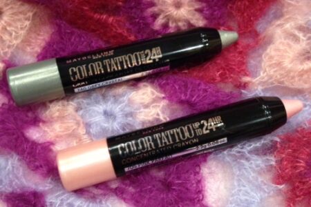 Maybelline Color Tattoo Concentrated Eye Crayons Pink Parfait & Grey Crystal neversaydiebeauty.com @redAllison