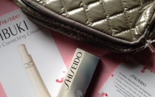 Shiseido IBUKI Eye Correcting Cream & metallic makeup bag neversaydiebeauty.com @redAllison