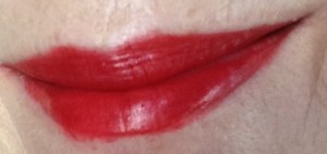 Burt's Bees Lipstick in Scarlet Soaked, red lip swatch neversaydiebeauty.com @redAllison