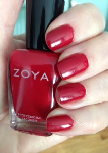 Zoya Nail Lacquer in Janel, a red cream with warm undertones neversaydiebeauty.com @redAllison