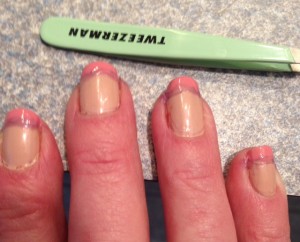 French manicure painted nail tips with Liquid Palisade barrier neversaydiebeauty.com @redAllison