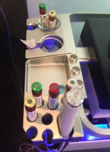 HydraFacial machine with wand & serums neversaydiebeauty.com @redAllison
