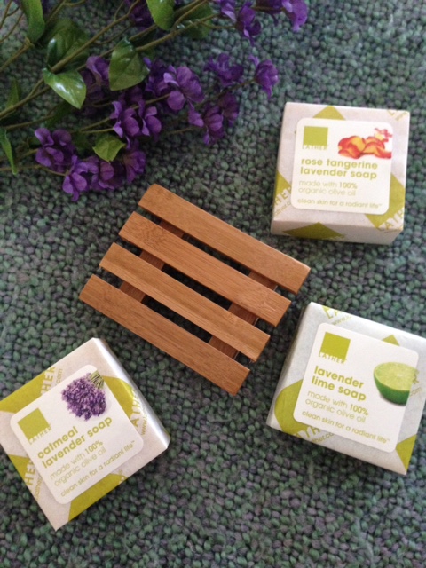LATHER Lavender Soap Set: 3 different soaps with bamboo soap dish neversaydiebeauty.com @redAllison