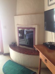 kiva fireplace, master bedroom Junipine Resort Sedona AZ neversaydiebeauty.com