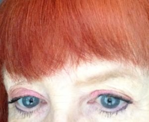 Mirabella Lighten Up Collection, eyes closeup wearing 3 Mirabella eyeshadows & mascara neversaydiebeauty.com @redAllison