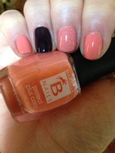 my NOTD w Barielle Protect Plus Color in Blossom w accent nail, Edgy neversaydiebeauty.com @redAllison