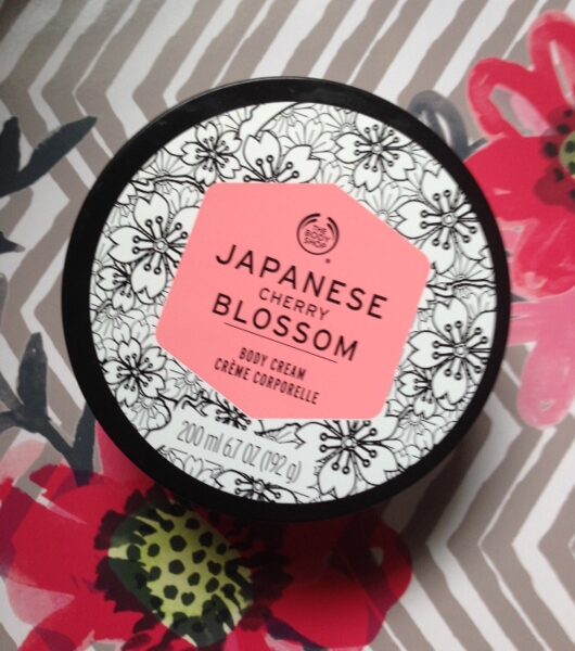 The Body Shop Japanese Cherry Blossom body cream neversaydiebeauty.com @redAllison