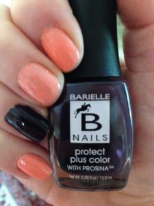 my NOTD w Barielle Protect Plus Color Nail Polish with ProSina in Blossom w accent nail, Edgy neversaydiebeauty.com @redAllison