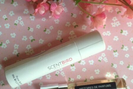 Scentbird cardboard tube and glass purse spray, Histoire de Parfums 1969 neversaydiebeauty.com @redAllison