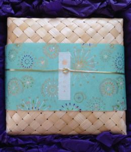 Tatcha straw gift box with rice paper neversaydiebeauty.com @redAllison