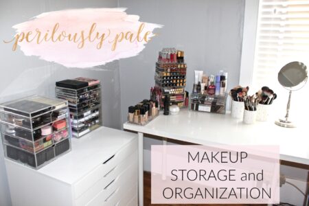 Christa from Perilously Pale's new makeup room and storage solutions