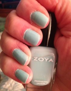 Zoya Lillian nails with polish bottle neersaydiebeauty.com @redAllison