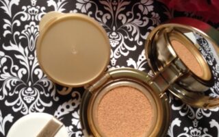 AMOREPACIFIC Age Correcting Foundation Cushion compact, open to show inside neversaydiebeauty.com