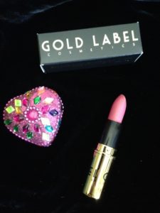 Gold Label Lipstick showing the shade, Private Jet, as well as the outer packaging neversaydiebeauty.com