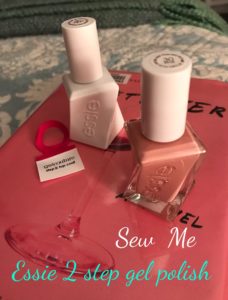 Essie Gel Couture nail polish in "Sew Me", a shell pink shade & clear topcoat neversaydiebeauty.com