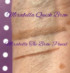 Mirabella Quick Brow Powder in Light/Medium & Brow Pencil in Auburn swatches neversaydiebeauty.com