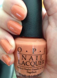 OPI Freedom of Peach nail polish, bottle and nails neversaydiebeauty.com