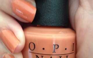 OPI Freedom of Peach nail polish, bottle and nails neversaydiebeauty.com