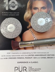 PUR Cosmetics 10th Anniversary Pressed Powder LTD Edition Compacts & Chisel Brush neversaydiebeauty.com