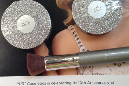 PUR Cosmetics 10th Anniversary Pressed Powder LTD Edition Compacts & Chisel Brush neversaydiebeauty.com