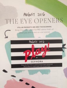 Sephora Play August 2016, The Eye Opener neversaydiebeauty.com
