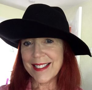 me wearing Jack & Lucy black felt hat with brim up & down neversaydiebeauty.com