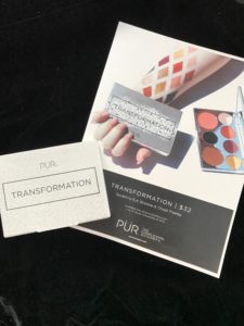 PUR Transformation palette in the box with information card neversaydiebeauty.com