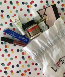 cosmetics spilling out of Sephora Play! drawstring bag October 2016 neversaydiebeauty.com