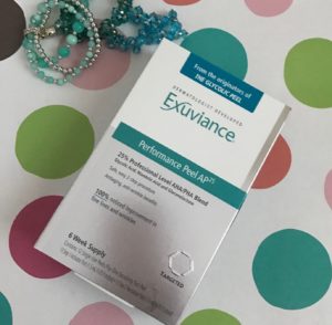 Exuviance Performance Peel AP25 outer box neversaydiebeauty.com