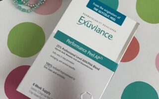 Exuviance Performance Peel AP25 outer box neversaydiebeauty.com