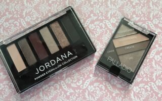 Jordana Made to Last Eyeshadow Collection vs Palladio Silk FX Eyeshadow Palette, both in plum shades neversaydiebeauty.com