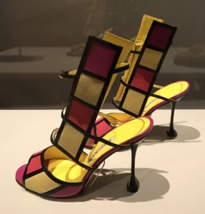 Color block Manolo Blanik shoes, Peabody Essex Museum exhibit