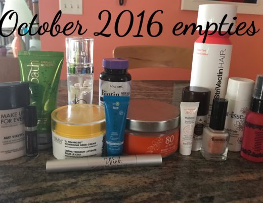 cosmetics I've emptied October 2016 neversaydiebeauty.com