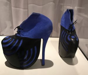 fantasy blue and black shoes, Peabody Essex Museum "Shoe" exhibit