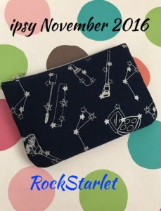 ipsy bag, RockStarlet, November 2016 neversaydiebeauty.com