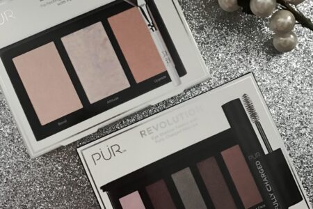 PUR Cosmetics back of the boxes: Elevation Highlighter Palette & Revolution Shadow Palette neversaydiebeauty.com