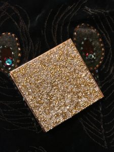 Sephora gold glitter compact purse mirror, neversaydiebeauty.com